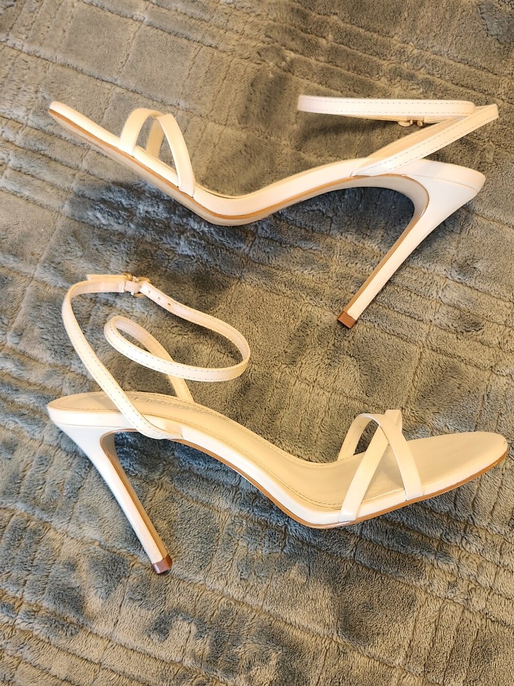 Steve Madden Women's Jypsey Heeled Ankle‑Tie Sandal, Stiletto White Leather, 7M